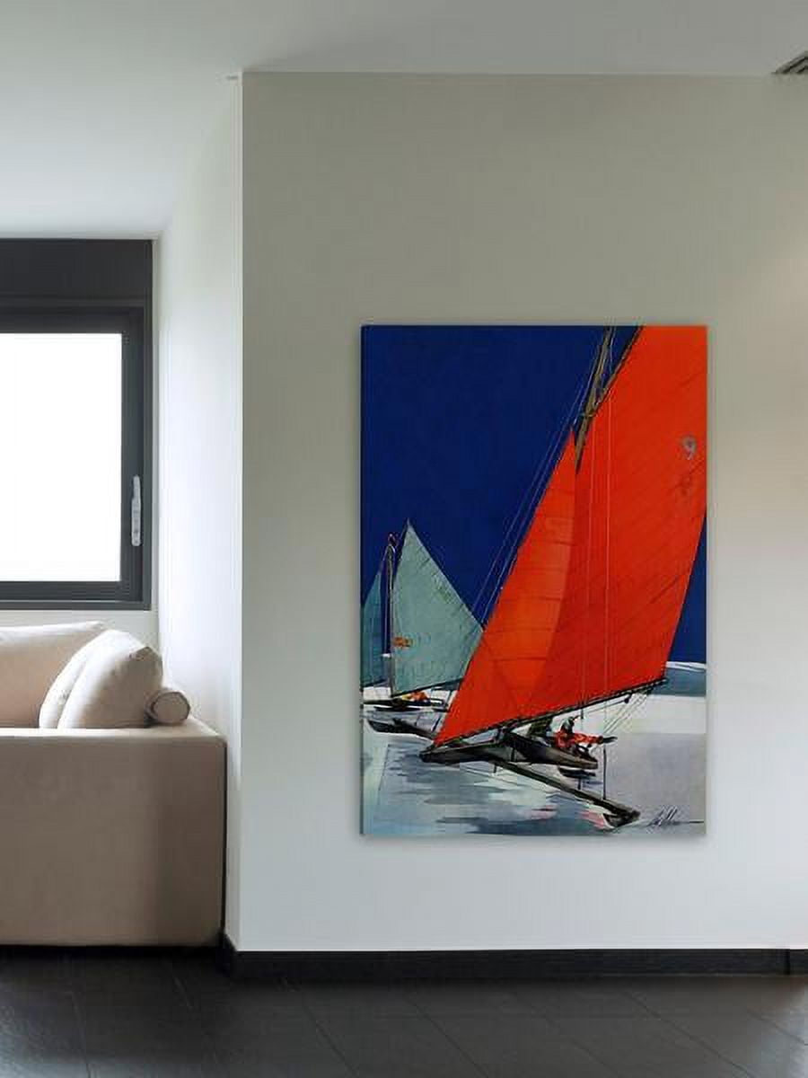 "Red Sail" Painting Print on Wrapped Canvas