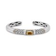 thumbnail image 2 of DEVATA Sterling Silver 925 and 18K Gold with Citrine Birthstone DEVATA Bali Filigree Cuff Bracelet DHK3125CT (Size M), 2 of 5