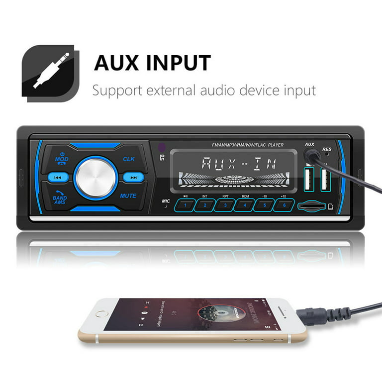 1Din 12V Car DVD CD Player Vehicle MP3 Car Stereo Handfree Call Autoradio  Bluetooth Aux-in FM USB Remote Control 4 * 45W Speaker Car MP3 Player 2
