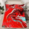 thumbnail image 2 of YST Red Marble Bed Set Scarlet Bed Sheets Set, Watercolor Sheet Set Queen Abstract Marbling Sheets, Geometric Swirl Top Sheet Lightweight Room Decorative, 2 of 5