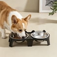 thumbnail image 4 of Byujiro Elevated Tilted Double Pet Bowls Neck-Friendly Cat & Dog Feeding/Watering Set with Non-Slip Stand, Anti-Tipping Design, Easy-Clean Bowls for Small Pets, 4 of 6