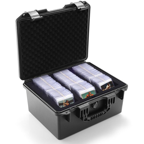 Bheddi Graded Card Storage Box - Sports Trading Card Slab Case Compatible with PSA CSG BGS SGC Magnetic Card Holder & Top Loaders, Waterproof Boxes - 3 Custom Graded Cards Case Compar