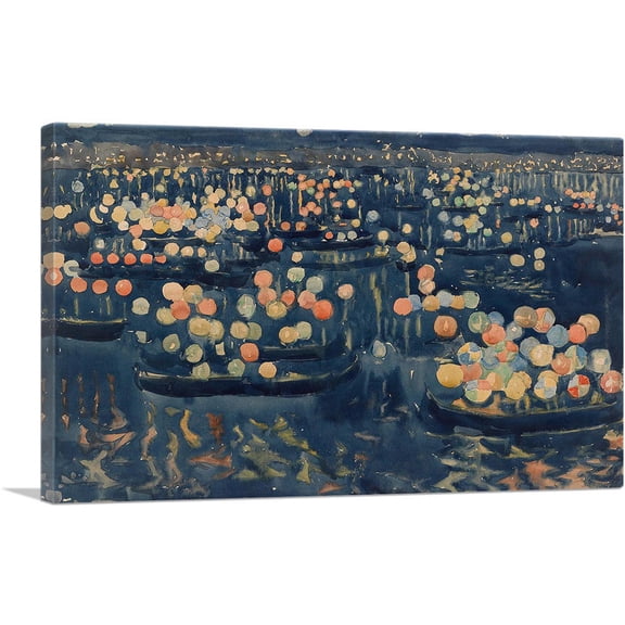 ARTCANVAS Festa Del Redentore 1899 Canvas Art Print by Maurice Prendergast - Size: 12" x 8" (0.75" Deep)