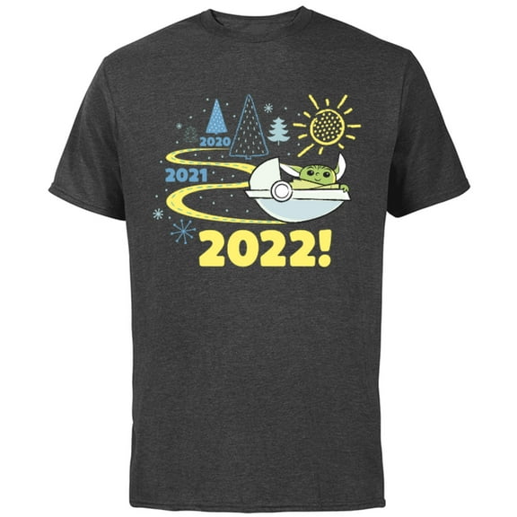 Star Wars The Mandalorian Grogu 2022 New Year’s Eve Standard - Short Sleeve Cotton T-Shirt for Adults - Customized-Charcoal