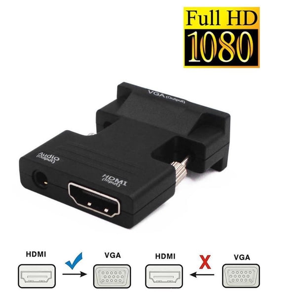 Adaptador HD 1080P compatible con HDMI a VGA Convertidor de audio y video digital a analógico para PC Ndcxsfigh Para estrenar