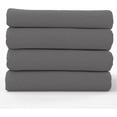 thumbnail image 3 of Kotton Culture 600 TC 4 Pc Sheet Set - 100% Egyptian Cotton 1 Flat sheet 1 Fitted sheet and 2 Pilowcases, 16' Deep Pocket (Grey, Cal King), 3 of 7