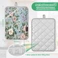 thumbnail image 3 of Two Pieces Of Square Heat Insulation Pad Oven Mitts 7x9.8 Inch Oven Microwave Kitchen Cooking Baking Colorful Pink Flower, 3 of 7