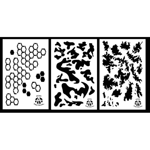 3pack camouflage airbrush spray paint camo stencils