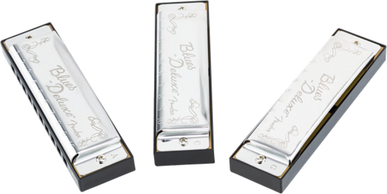 Fender Model Blues Deluxe 3 Pack of Harmonicas in the Keys of C , G & A