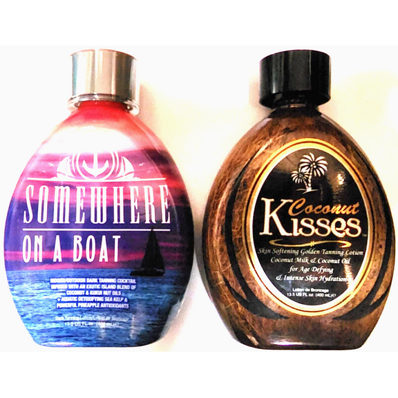 Coconut Kisses & Somewhere On A Boat Indoor Outdoor Tanning Bed Lotion