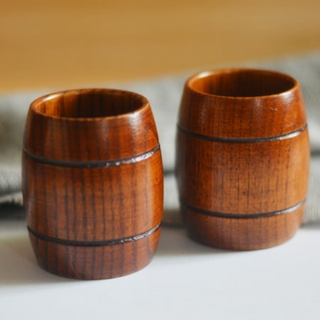 

YDxl Barrel Shape Beer Tea Coffee Milk Water Cup Wooden Kitchen Bar Pub Drinkware