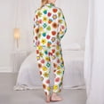 thumbnail image 6 of Wukai Cartoon Flowers Print Women's Pajama Set - Soft Long Sleeve Sleepwear for Comfort and Style-Large, 6 of 9