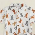 thumbnail image 4 of CAICJ98 Toddler Baby Boy Easter Outfit Lapel Bunny Embroidery Short Sleeve Button Tops Solid Shorts Set Summer Infant Boy Clothes (White,2-3 Years）, 4 of 4