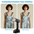 thumbnail image 6 of Steamer for Clothes, 1500W Portable Handheld Garment Steamer with Powerful Steam, 15s Fast Heat-up & 3 Steam Settings, 350ml Removable Tank, Black, 6 of 8