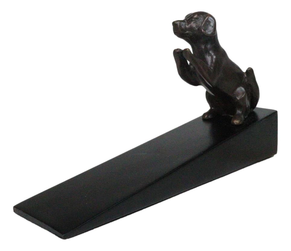 Brass Metal Adorable Begging Labrador Retriever Dog Door Stop Stopper Wedge