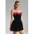 thumbnail image 4 of Minivestido de terciopelo Dress Finise Flowers para mujer, 4 of 6