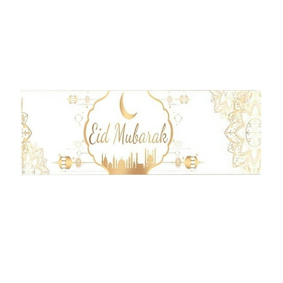 TIELUTT Eid and Moon Table Flags Eid Tablecloth Decoration Eid Restaurant Decoration 3ft Table Fall Table Runners 108 Inches Baby Girl Decorations for Room Rainbow Pottery Christmas Table Table Birth