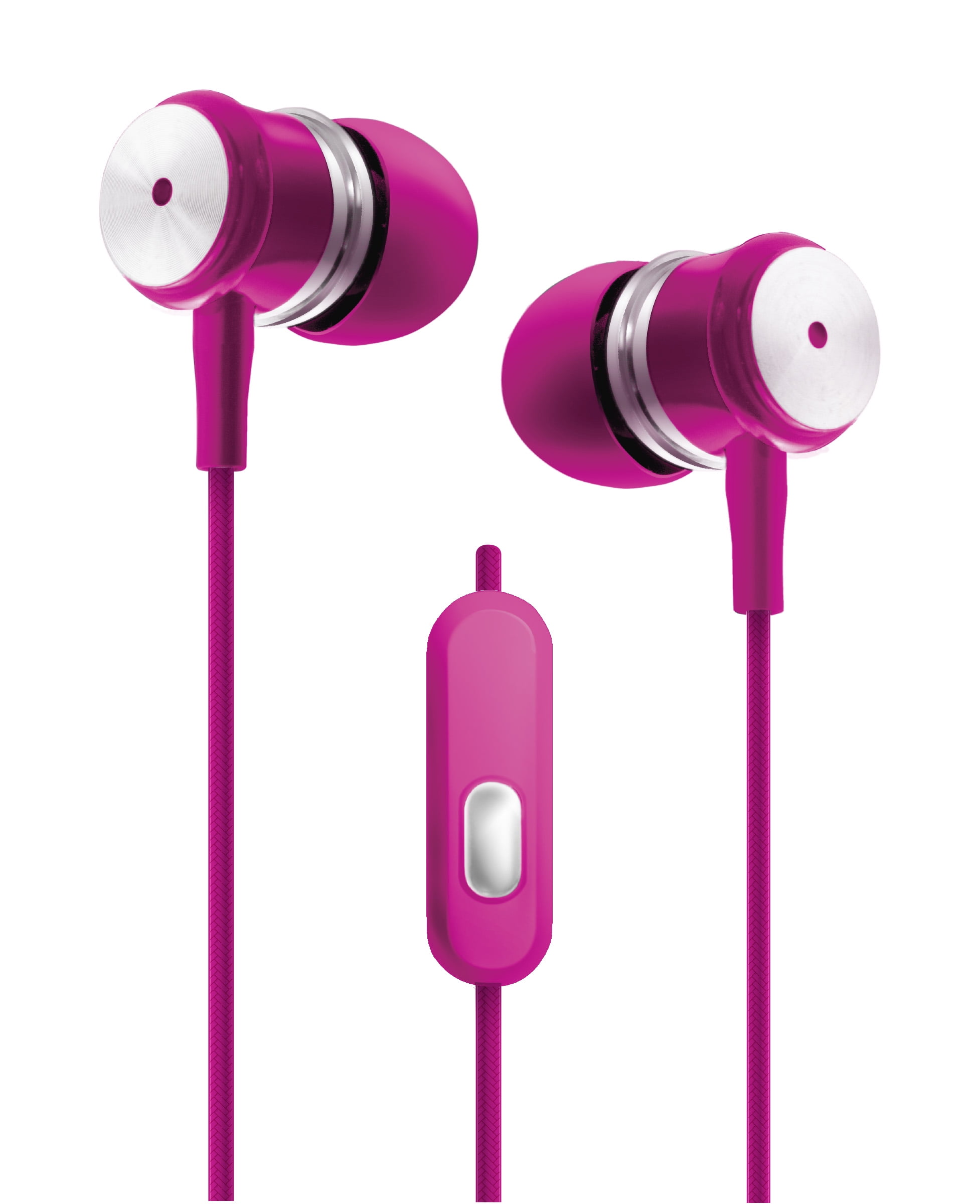 Pink Chrome Earbuds W/microphone