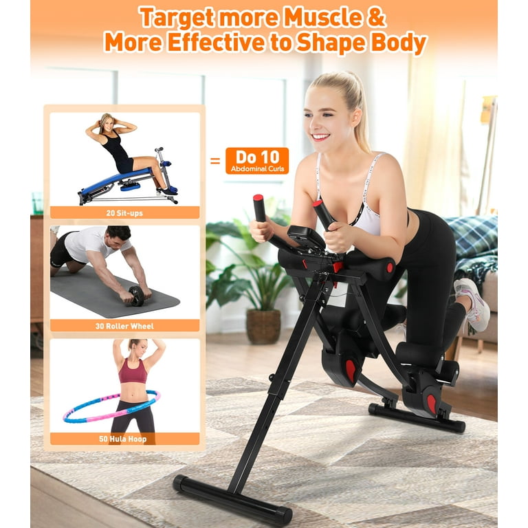 GIKPAL Fitness Ab Machine 4 Adjustable Resistance Levels Ab Workout Equipment for Home Gym Height Adjustable Ab Trainer Foldable Fitness
