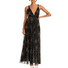 Sleeveless Glitter Tulle Pleated MIDI Dress Black Size 0