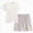 A96-White, variant on Girls Cute Bear Embroidered Short Sleeve Pajama Set,Summer Loungewear 7-8 Years