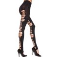 thumbnail image 2 of Music Legs Women's Women's Big ripped opaque spandex stirrup leggings 35243-BLACK, 2 of 2