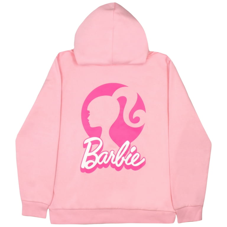 Barbie ロゴサイン♪ Barbie Cursive Logo Girls Pullover Hoodie for Kids (Size 3T-14
