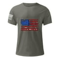 thumbnail image 3 of 4Th Of July T-Shirt For Men's Trendy USA Flag Printed Round Neck Pullover Summer Cotton Shorts Sleeves Fitness Sports Tops Dark Gray XXXL, 3 of 4