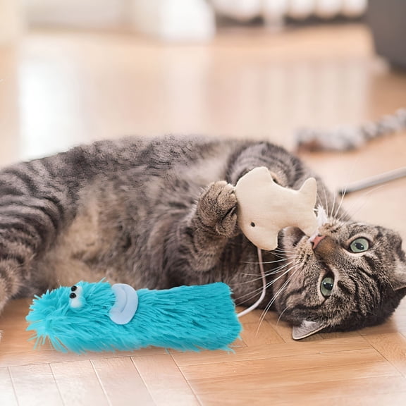 BESTSKY Catnip Pillow Plush Toy for Cats, Interactive Indoor Plaything for Pet Owners