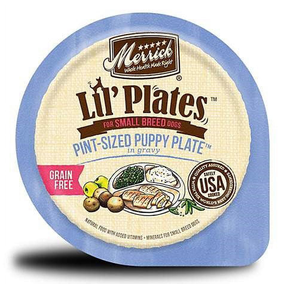 Merrick Lil' Plates Grain-Free Pint-Sized Puppy Plate in Gravy Dog Food Trays, 3.5-oz, case of 12