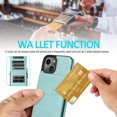 thumbnail image 5 of for iPhone 14 6.1" 2022 Case, PU Leather Magnetic Clasp Wallet Case with Card Slot & Kickstand Heavy Duty Full Body Protective Case for iPhone 14 Women Men, Mint, 5 of 9