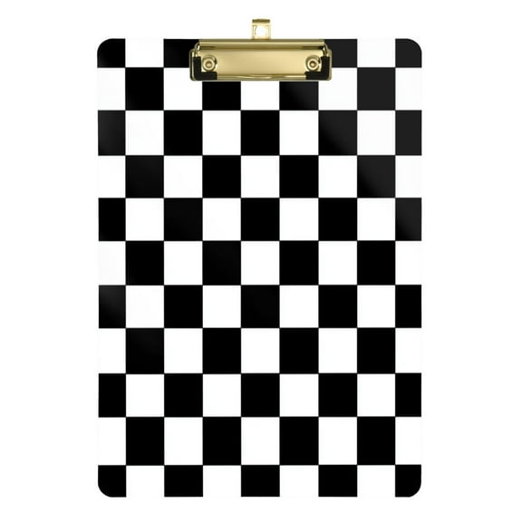 Black and White Check Acrylic Clipboards A4 Standard Size Clipboard 12.5" X 9" Clip Board for Office School Teacher Women Men