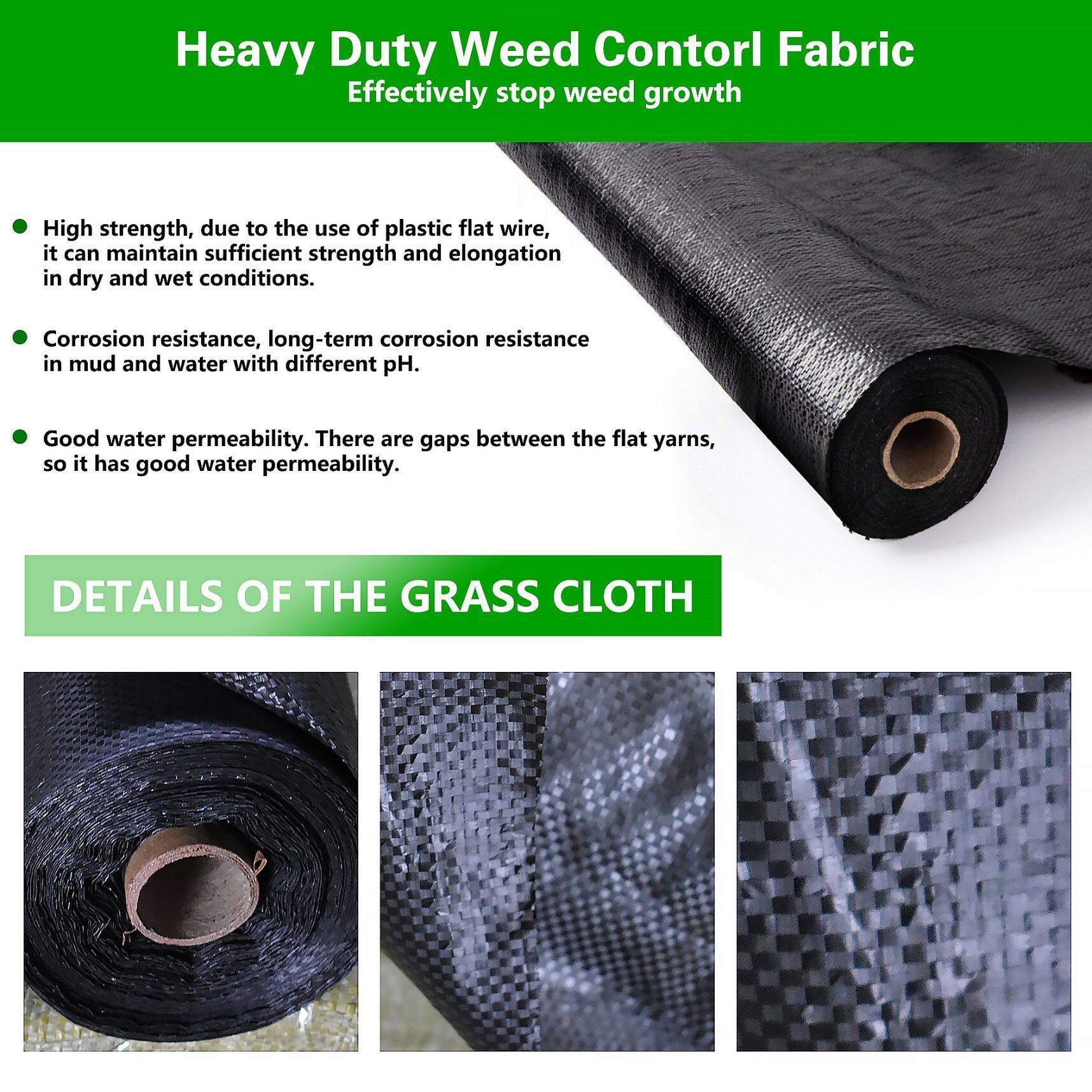 Weed Cover Landscape Fabric Woven Ground Barrier 6FT Heavy-duty Weed Block Gardening Weed Matting Easy Setup & Superior Weed Control for Flower Bed, Yard, Garden