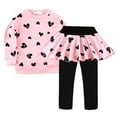 thumbnail image 2 of JIAYUE Kids Girls Valentines Day Outfit Sets Heart Print Long Sleeve Crew Neck Pull-On Sweatshirt Pantskirt Snug Warmth For Youth Urban Fanshion Everyday Wear, 2 of 9