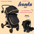 thumbnail image 2 of Carriola Bambineto Porta Bebé Autoasiento y pañalero Ivanka Gold negro, 2 of 9