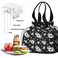 thumbnail image 4 of Pioneer Flower Floral Print Pattern Drawstring Lunch Bag Women - Drawstring Lunch Bag Insulated for Work Office - Stain-Resistant Large Lunchbags for Women with Multi-Pockets, 4 of 6