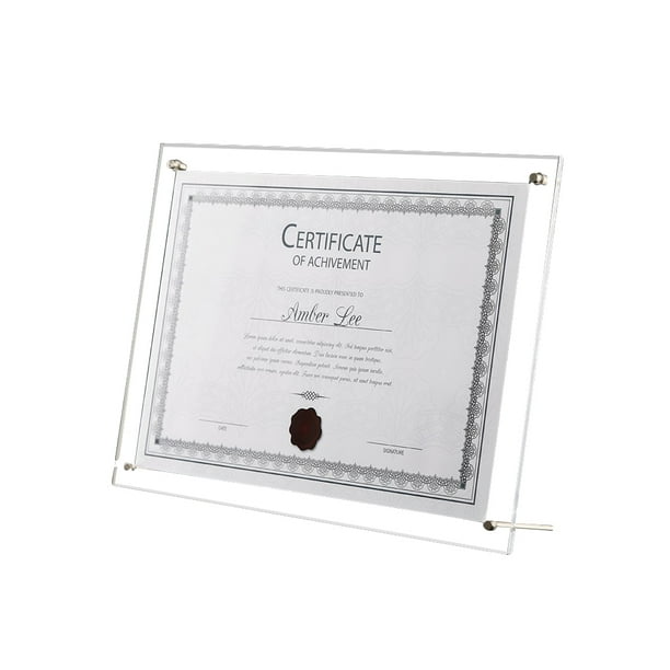 Photo Frame Business License Display Stand Crystal Plexiglass A4