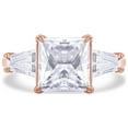 thumbnail image 2 of 2.50 Carat 7MM Princess & Tapered Cut Lab Created Moissanite Diamond 3-Stone Engagement Ring For Women In 14K Rose Gold Over Sterling Silver (VVS1 Clarity, 2.50 Cttw)-9.5, 2 of 7