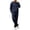 Navy, variant on Sorvello Men's Casual Fleece Lined Tracksuit Crew Neck Sweatshirt and Wide Straight Leg Pants 2 Piece Outfit Soft Breathable Polyester Clothing Loose Fit Black L