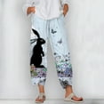 thumbnail image 2 of CLOOCL Retro Pants Plus Size Women Loose Casual Trousers Animal Rabbit Print Oversize Streetwear Pants, 2 of 6