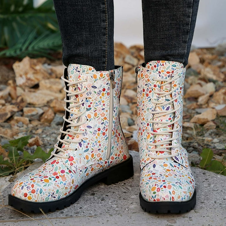 Ladies patterned ankle boots hot sale
