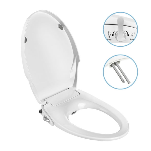 NonElectric Bidet Seat for V Shape Elongated Toilets Slim Design