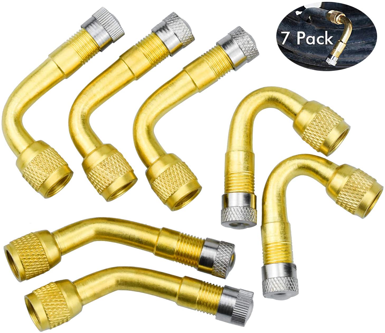 7 Pieces Valve Extension Motorcycle Valve Extension Adapter Tire Valve