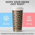 thumbnail image 2 of Leopard Print 18oz Double Drinking Coffee Mug – Vacuum Insulated Stainless Steel Travel Cup with Leakproof Lid, 316 Steel Thermos Tumbler for Hot & Cold Beverages, 2 of 6