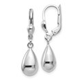 thumbnail image 1 of 14k White Gold Drop Dangle Leverback Earrings, 1 of 7