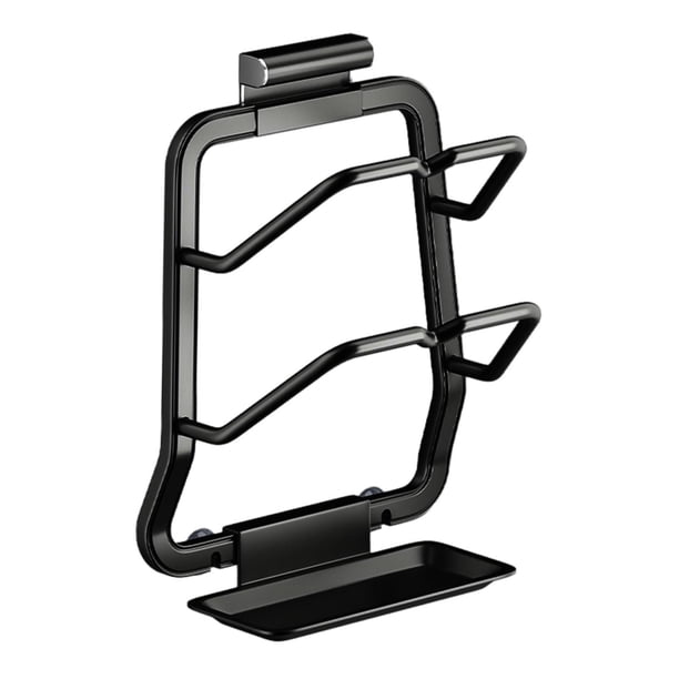 Organizador de tapas de ollas adhesivo Soporte para tapas de ollas Organización de cocina Vidrio o metal Negro
