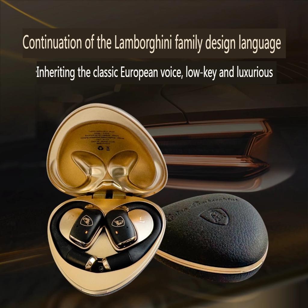E EYAFA Lamborghini OWS Bluetooth Earbuds with Dual Microphone Intelligent Noise Reduction HiFi Sound Bluetooth Headsets-Orange