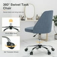 thumbnail image 6 of JOINSUN Mid-Back Vanity Chair, Adjustable Rolling Chair, Armless Modern Design for Home Office, Makeup & Small Spaces - Blue, 6 of 8