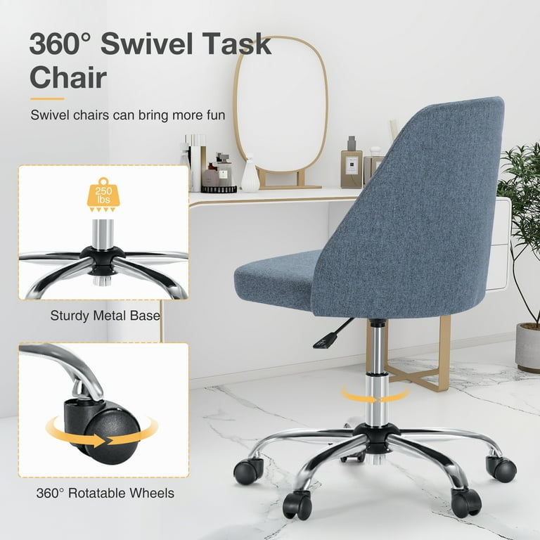Modern Chic Home Office Chair, Mid-Back Armless Twill Fabric Modern Chic Home Office Chair, Mid-Back Armless Twill Fabric