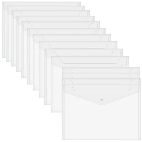 30PCS Binder Folders, Plastic File Storage Bags, Transparent Waterproof Document Bags with Labels, A4 Divider Pockets for 3 Ring Binders, Space-Saving Organizers for Paper, Cards, and More